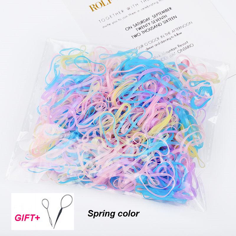 

800Pcs/Pack Elastic Band Ponytail Rope Hair Accessories for Girls Rubber Hairband