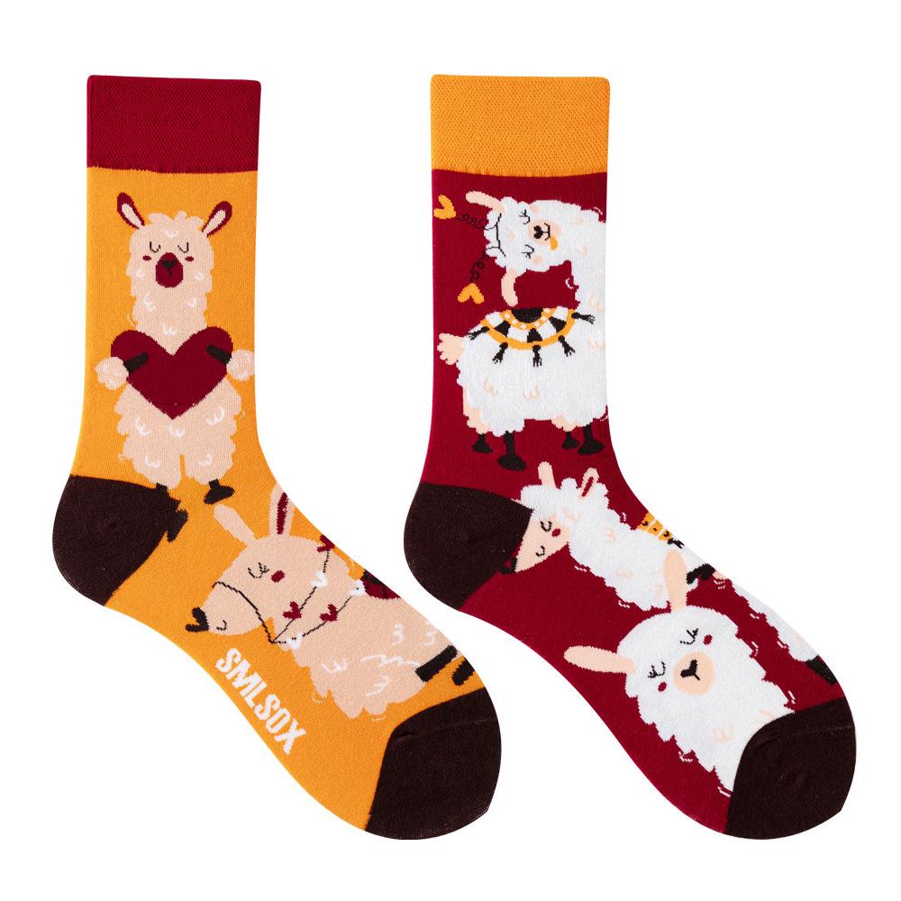 Calzini AB Asimmetrici Trendy Divertenti per Coppia Anatra Mandarina Colorati Calzini a Mezza Gamba SMLSOX