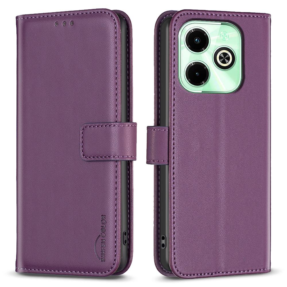 BINFEN COLOR BF17 For Infinix Hot 40/Hot 40 Pro Wallet Case PU Leather Cover Stand