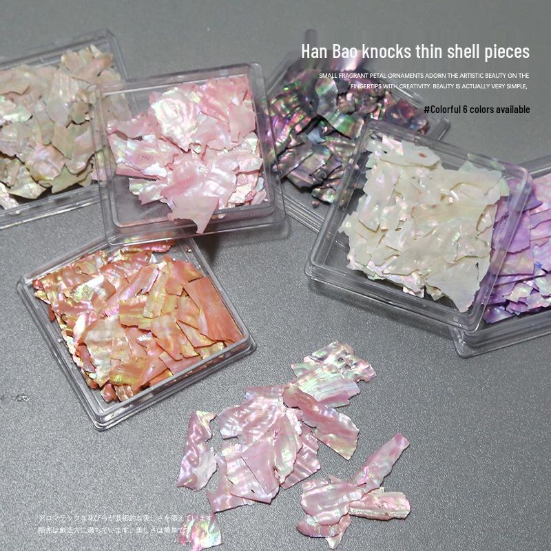 

Japanese Iridescent Abalone Shell Nail Art Flakes - Colorful Decorative Fragments