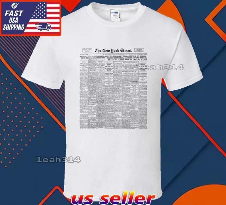 New War Breaks Out In Europe 1914 NYT Article Logo T-Shirt Funny Size S-5XL