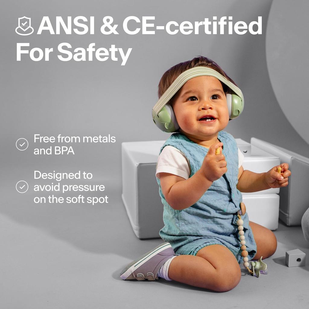 ALPINE HEARING PROTECTION MUFFY BABY CLASSIC BLK Earmuffs with and Noise Reduction for Babies Headband, Soundproofing,