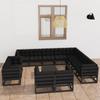 Day and Night - Day and Night 13-piece Garden Furniture Set with Black Pine Wood Cushions