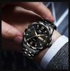 Men's Luminous Waterproof Quartz Watch with English-Chinese Calendar and Rhombus Case