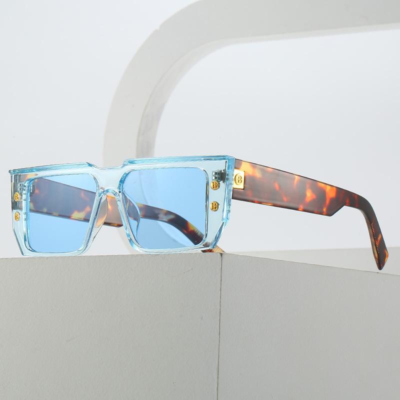 New square sunglasses, European and American fashion simple retro square glasses men's personality B sunglasses women