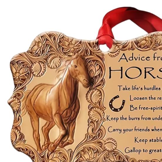 Horse Christmas Ornament 2D Acrylic Horse Xmas Tree Hanging Ornament Horse Keepsake