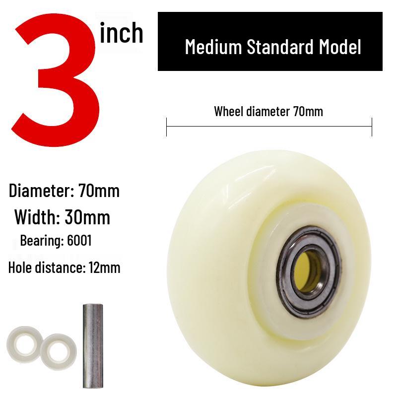 6-дюймовые прочные нейлоновые одноколесные бесшумные поворотные ролики для платформенных ручных тележек - Доступны в размерах 4 , 5  и 8 .