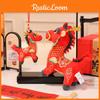Dragon Red Cute Horse Plush Toy With Embroidery Design For Decoration Room