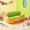Playful Animal Bed Hot Dog Pet Bed, Soft Cozy Plush Removable Washable Mat, PP Cotton Cushion Cute Bun for Cats Dogs, Novelty Sofa