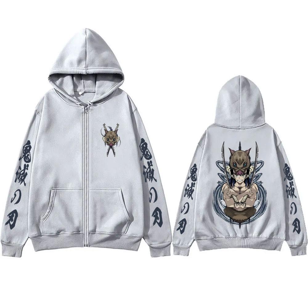 New Anime Devil Killer Zipper Hoodie Men's Casual Oversized Zipper Jacket Men's Fashion Zipper Sweatshirt