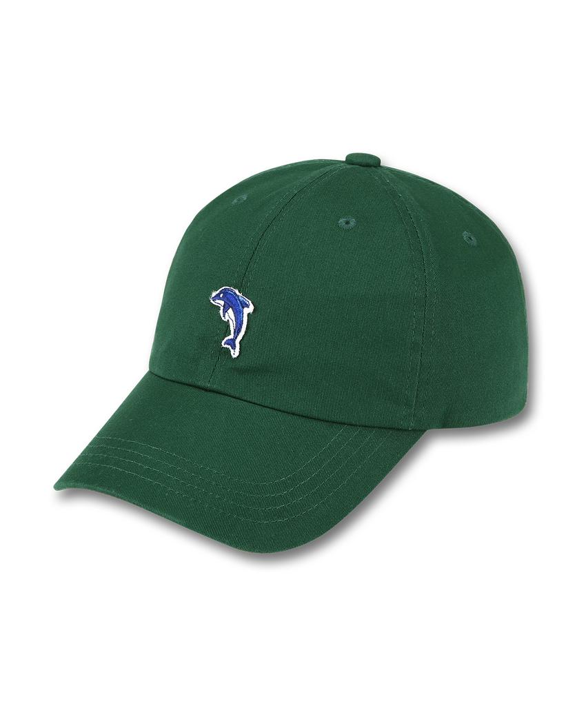 DOLPHIN WAVE APPAREL Dolphin Mini Embroidered Ball Cap Deep Green