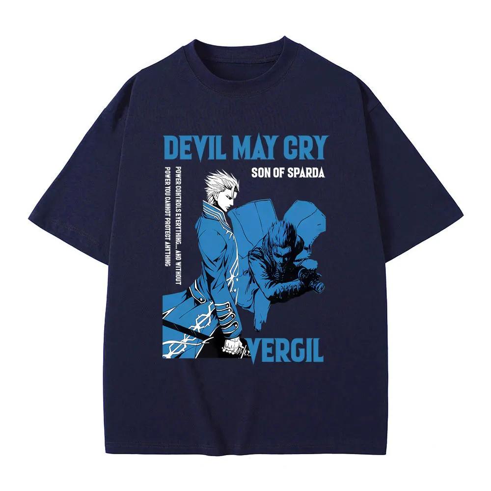 Anime Devil May Cry Syn Spardy Vergil Grafické Tričko Pánské Dámské Kreslené Oversized Tričko Pánské Ležérní Bavlněné Vintage Trička