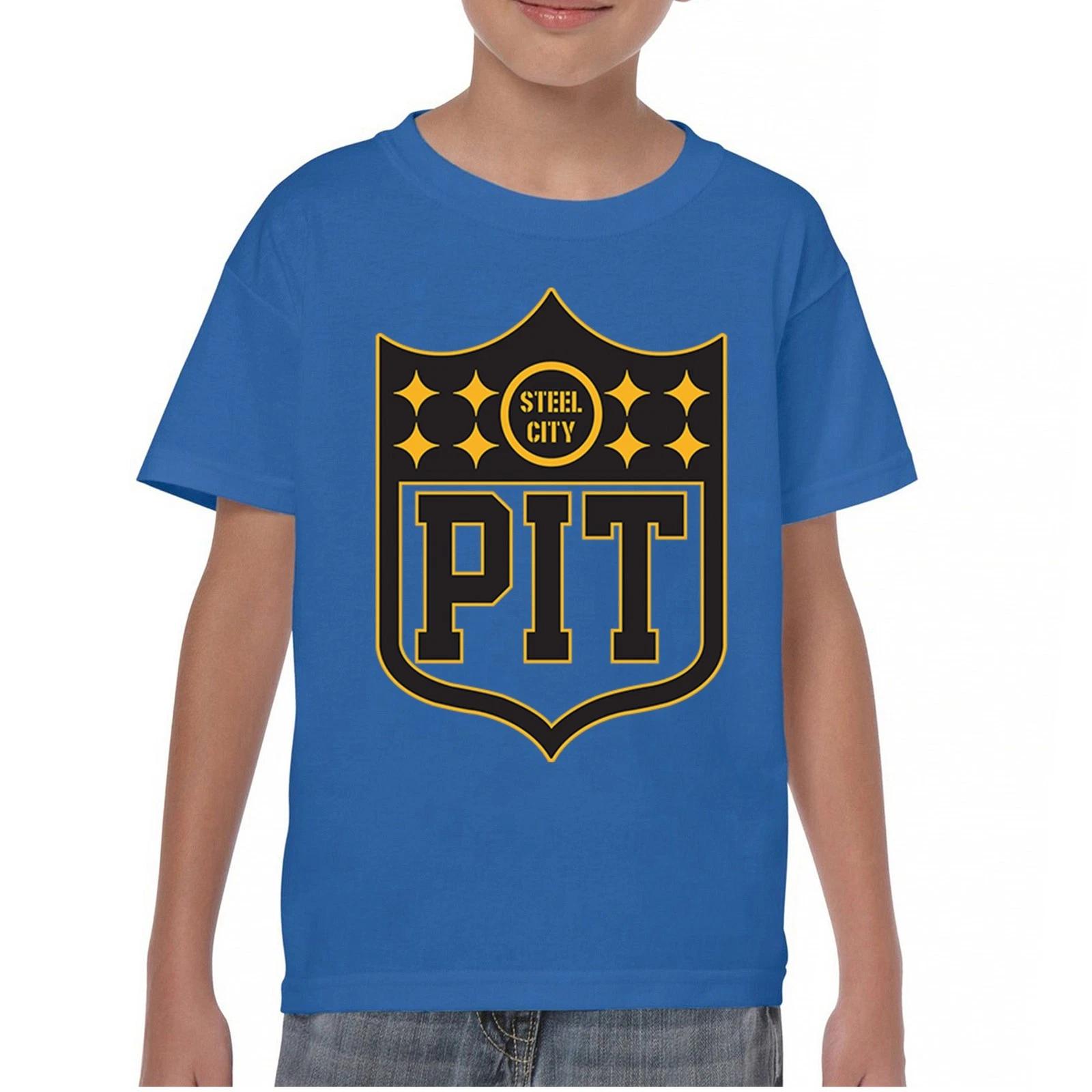 Pittsburgh Shield Youth kids boys T-Shirt Game Night Steel City Football Fan Kids 140