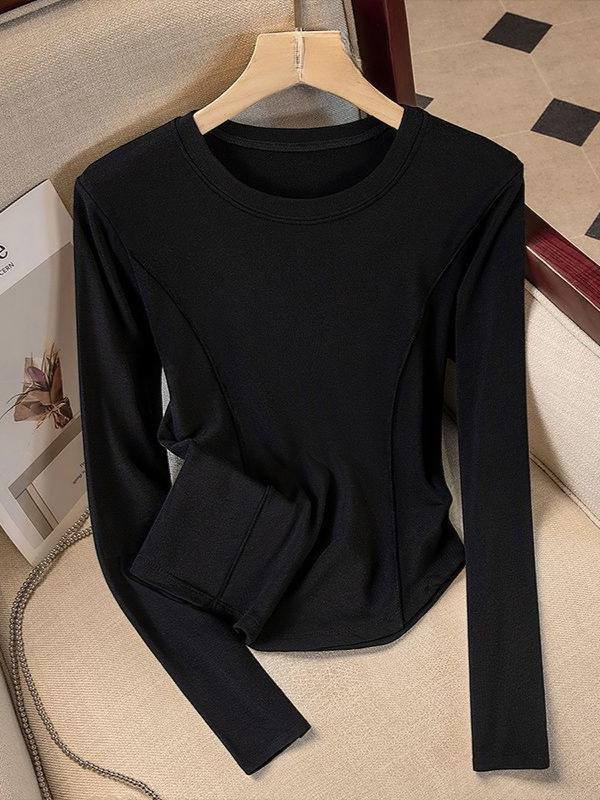2025 A/W Women's Slim Fit Round Neck Long Sleeve T-Shirt