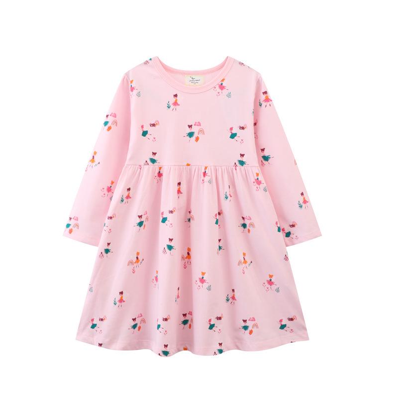 In-Stock Knitted Long-Sleeve Girls' Autumn Dress – European & American Style Cute Princess Skirt