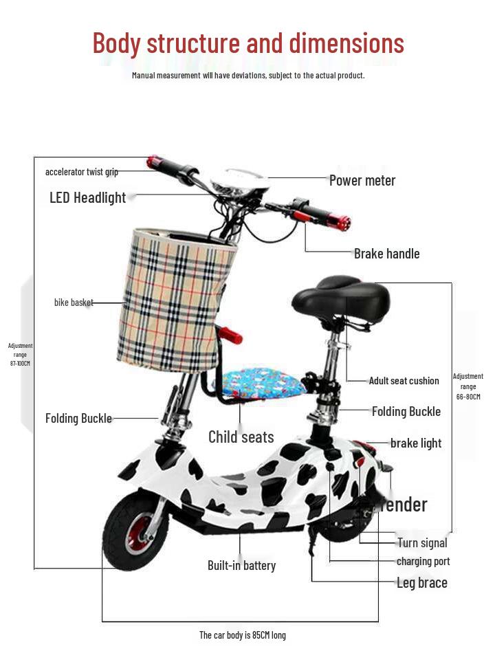 Little Dolphin Folding Electric Scooter: Two-Wheel Lithium Battery Commuter Bike for Teens