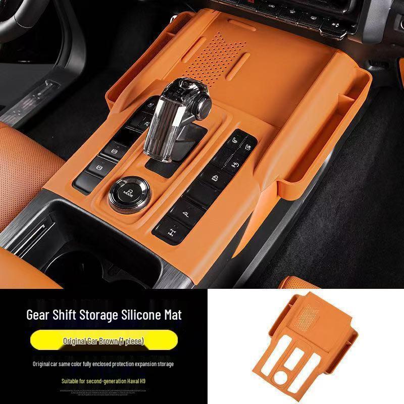 Silicone Wireless Charging Pad & Seat Storage Box for Haval H9 (2nd Gen, 24-Model) Center Console Gear Shift