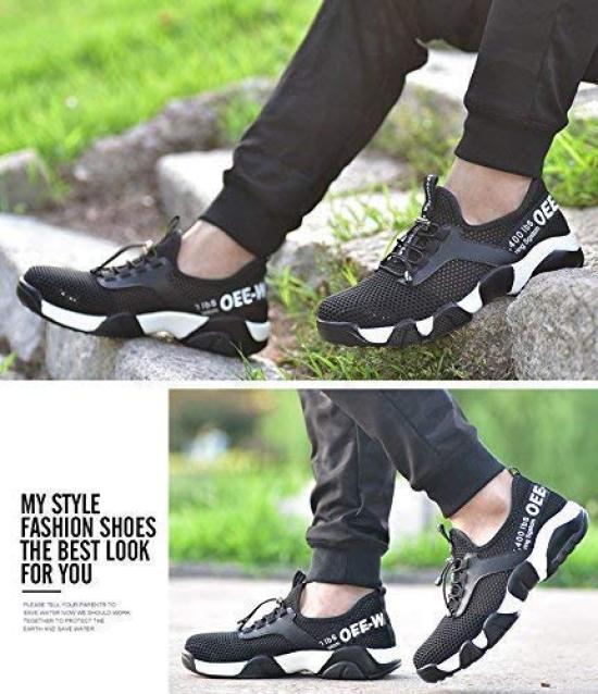 Blue Pomelo Safety Work Sandal Sneakers with Breathable Toe Kevlar Size Men's Mesh, Cap, Midsole, Lightweight, Summer-Friendly, Unisex, Black, 26.5