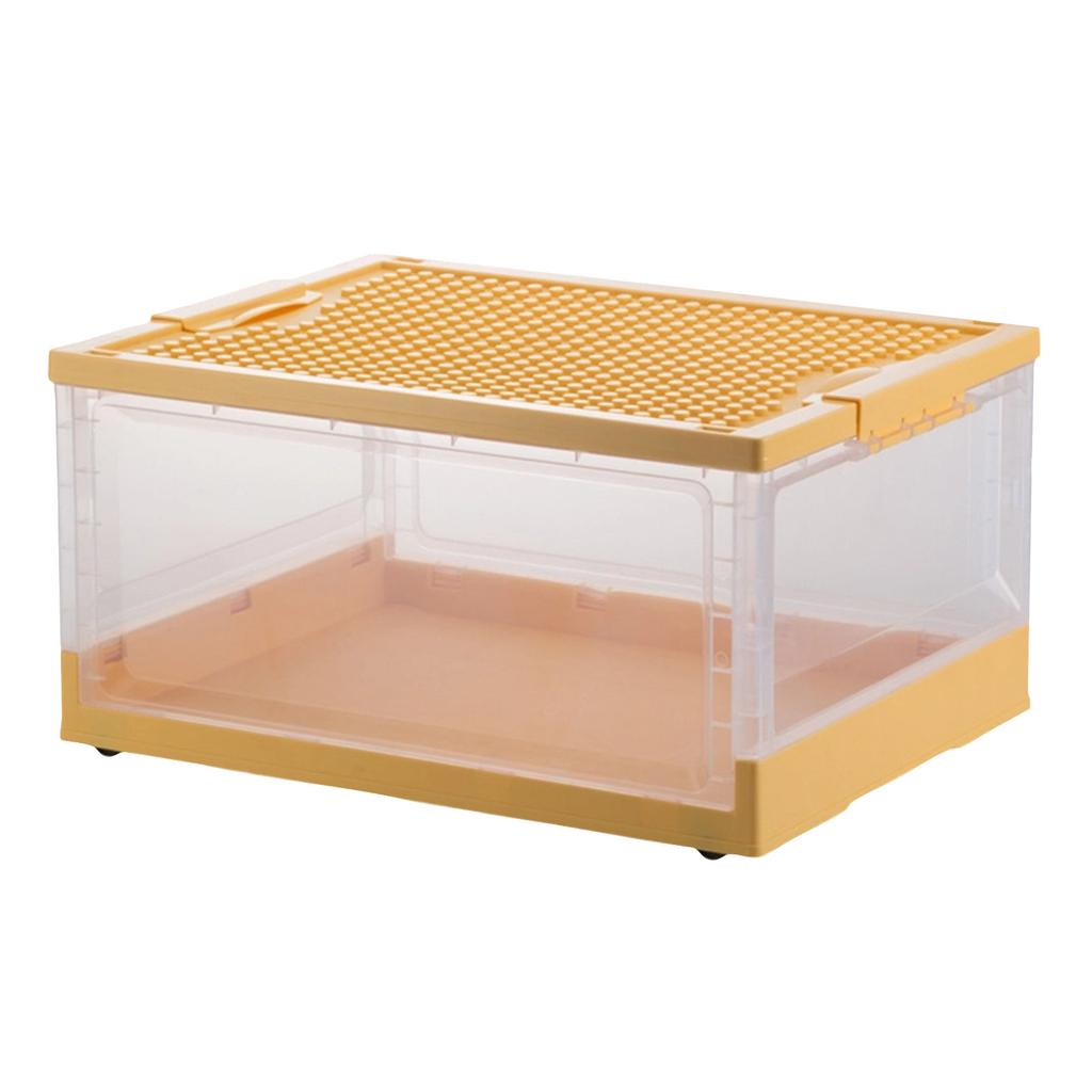 Toys Storage Organizer Box, Toy Box With Building Plate Lid And Removable Tray, Building Block Storage, Stackable Plastic Organizer Bins
