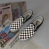 Spring Men Canvas Casual Shoes Trend Checkered Flat Skate Shoes Street Cool Slip-on Loafers