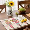 4/6pcs, Christmas Nutcracker Placemats, Colorful Nutcracker Soldiers, Pink And Golden Snowflake Linen Table Mats, Suitable for Holiday Kitchen Table D
