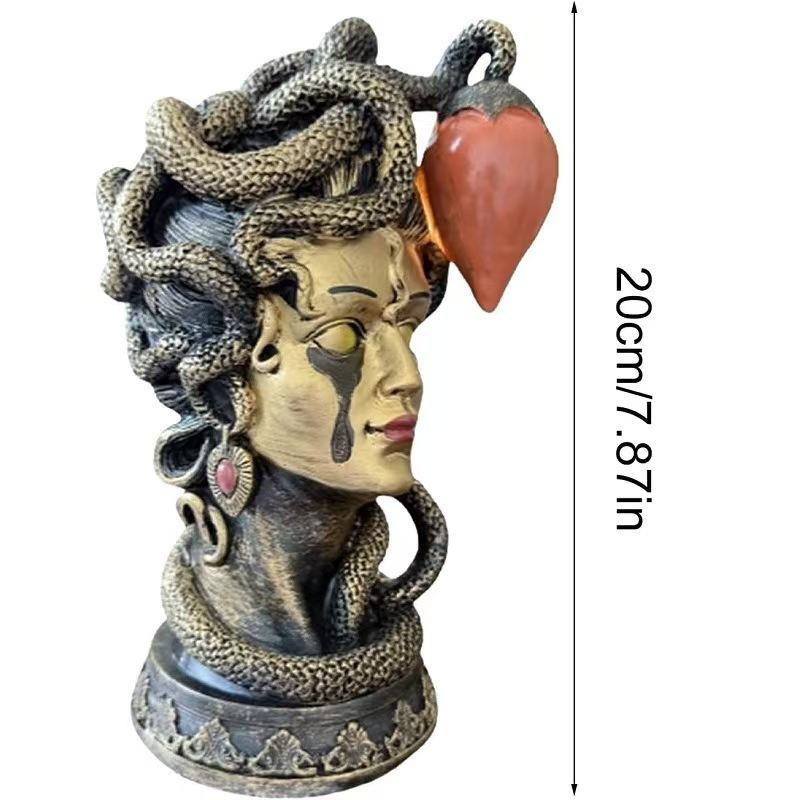 Medusa Bust And Mythological Monster Gothic Resin Decorations, Fun Halloween Decorations And Supplies светло-серый