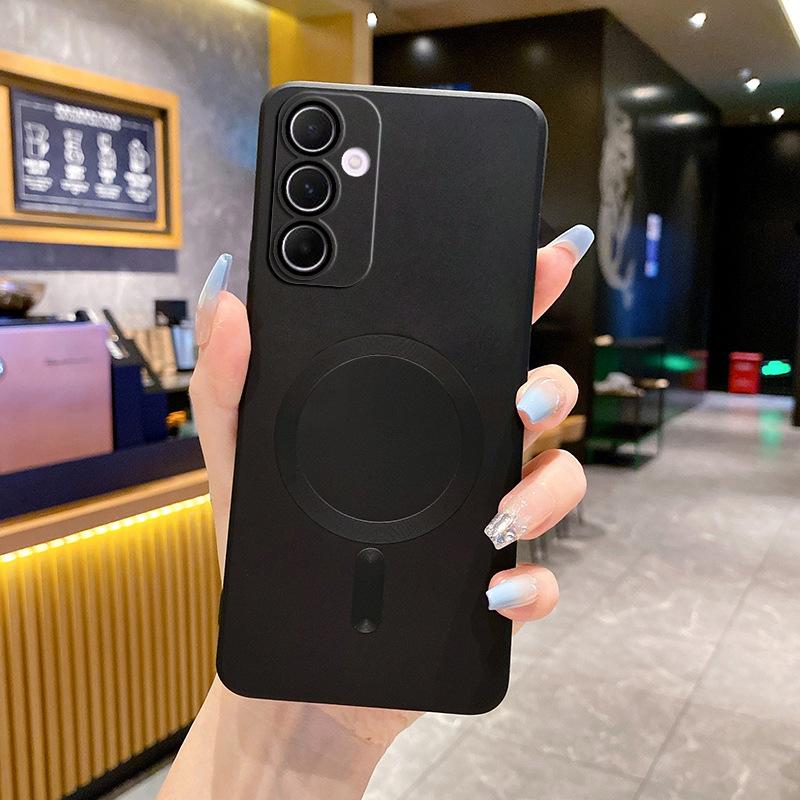 Applicable To Samsung A57 Mobile Phone Case MagSafe Magnetic Suction A37 All-inclusive A17 Metallic Paint A07 Anti-drop A56 Protective Case