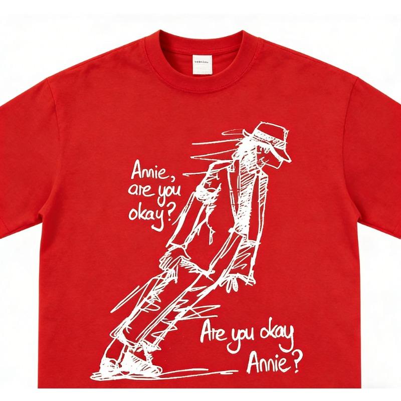 Retro-Print Kurzarm Michael Jackson Herren Damen Sommer T-Shirt Kind Junge Mädchen Oberteil Erwachsene Kinder Eltern-Kind Baumwoll-T-Shirt