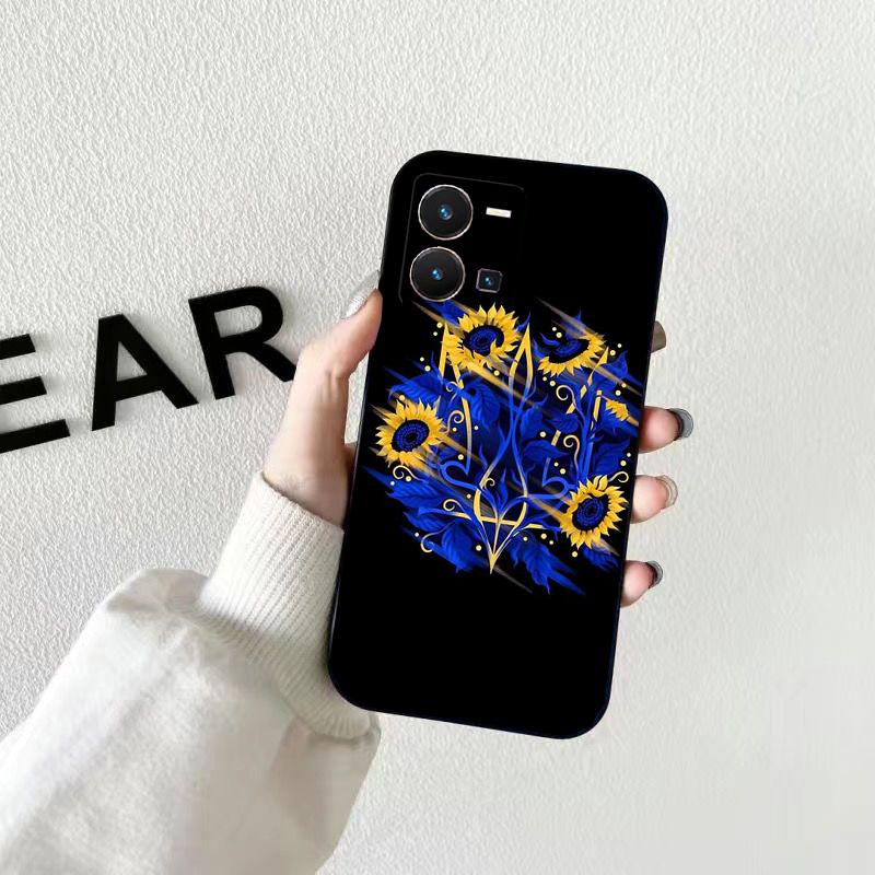 Telefon Fall für VIVO V21E V21 V23 V23E V2109 V20 V25e V25 V17 NEO X60 X80Pro X90 X80 Lite Ukraine Blume Funda fall Capa Zelle