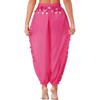 Belly Dance Pants for Women Sequined Dots Chiffon Bloomer Semi See-Though Dancewear