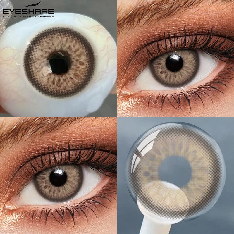 EYESHARE Natural Colored Pupils for Eyes 1 Pair Gray Lenses Cosmetic Brown Beauty Lenses Blue Eye Contact Green y2k Colorcon