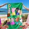 Cartoon Animation Print Beach Towel, Versatile Lightweight Absorbent Beach Towel for Pool Surf Yoga Bathroom, Perfect Birthday Holiday Gift
