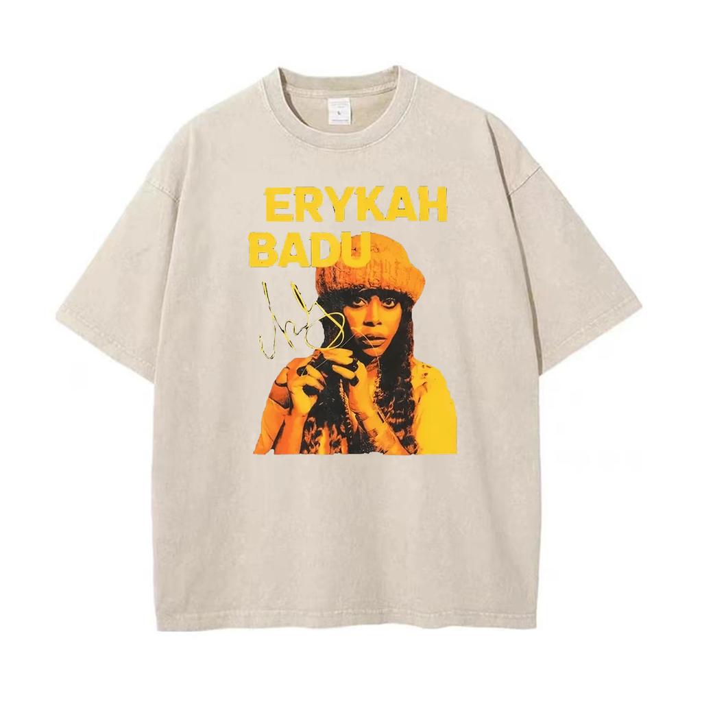 Erykah Badu Vintage Graphic T Shirt Women Men 90s Oversized Cotton T Shirt Unisex Streetwear Tee Loose Fit Short Sleeve