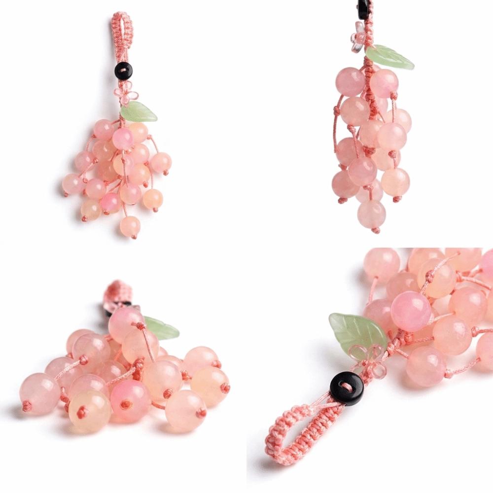 Chinese Style Lucky Pendant Cute Grape Design Bag Hanging Ornament Key Chain Birthday Gift