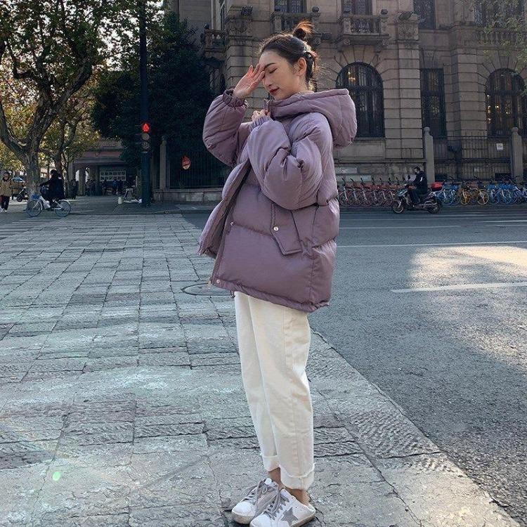 

Womens Korean Style Loose Warm Comfortable Short Down Cotton Jacket Winter Fashion Trend Bread Jacket 2XL、
