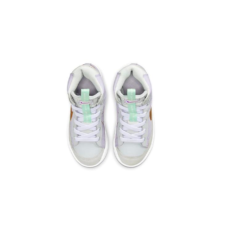 New Nike Blazer D Cushioning Wear-Resistant Mid-Top Skateboard Shoes Purple Children Aged 3-7 Years Old DQ6085-500