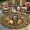 Elephant Decoration Round Area Rug,Carpet Rug for Living Room Bedroom Sofa Playroom Decor,Non-slip Floor Mat98
