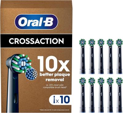 Braun Pro Brush Replacement Cross Genuine Box Oral-B Multi-Action Set, Action, EB50BRX-10, Black, 10-Pack, [Used]