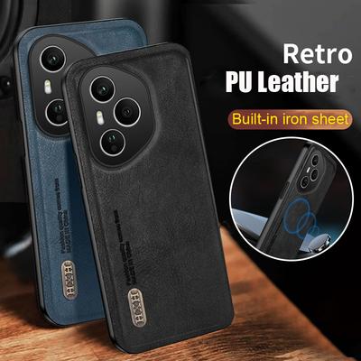 Leather Case For Honor 400 Pro With Metal Plate Support Car Hold Cover for Honor 400Pro 400 Lite Shockproof Bumper Cases