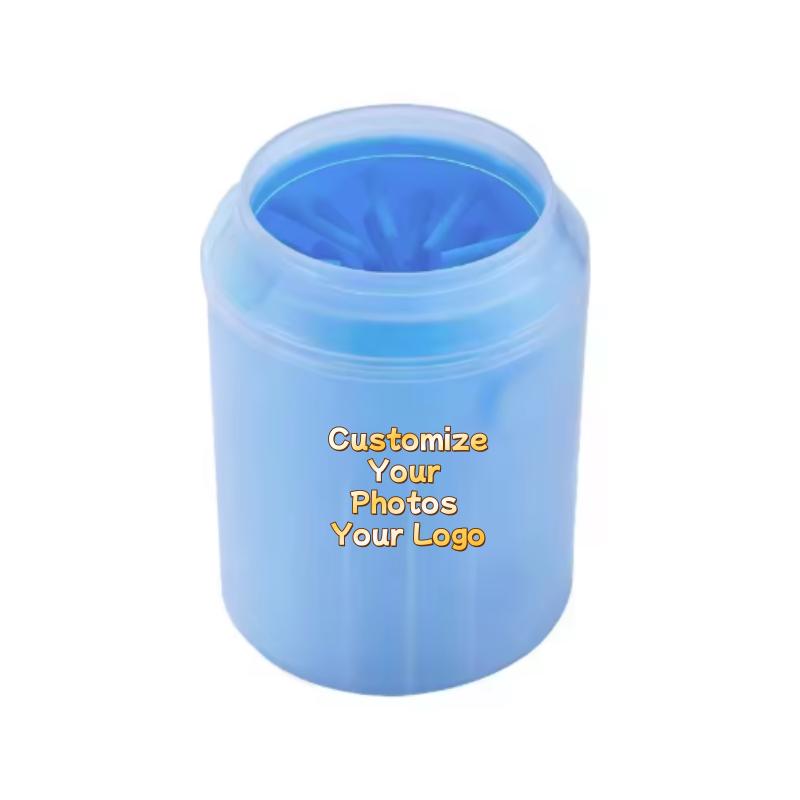 

Custom Pet Paw Cleaner Soft Silicone Foot Cleaning Brush Portable Pet Dogs Towel Foot Washer Cleaning Bucket Clean Brush S синий