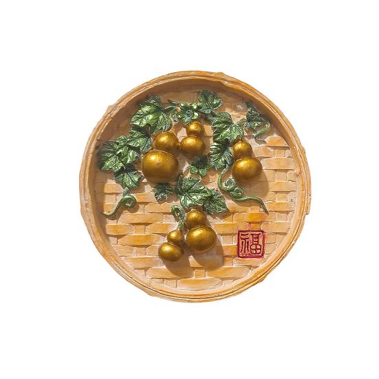 

Магніт на холодильник «П ять гарбузів» Приносить удачу, багатство 3D Лоза з гарбузами Круглий магніт на холодильник Декор для дому, офісу, кухні A