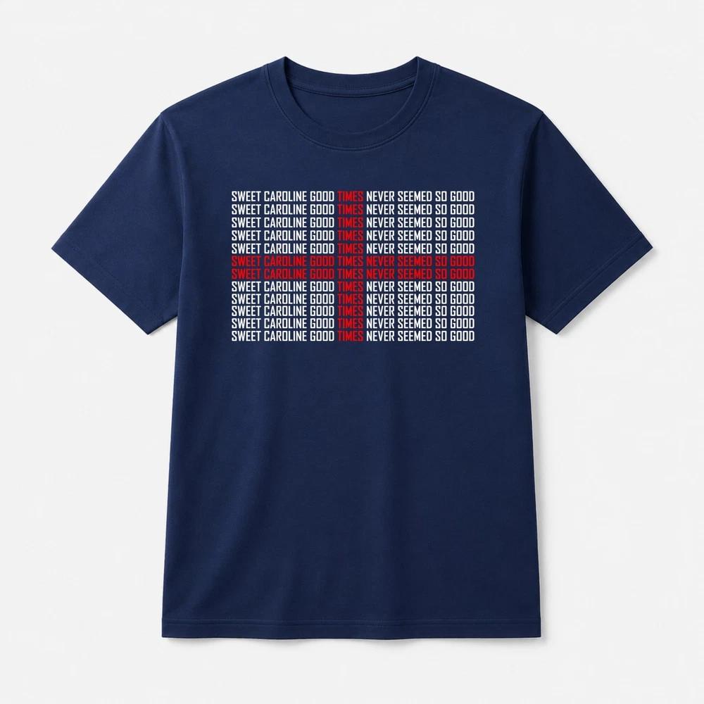 Sweet Caroline Good Times TShirt Navy Blue Unisex Tee Music Inspired Gift S