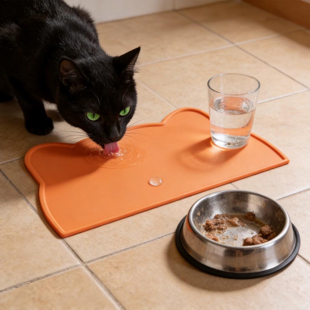 Cat Dog Silicone Pet Placemat With Antislip Waterproof Design For Cats And Small Pets