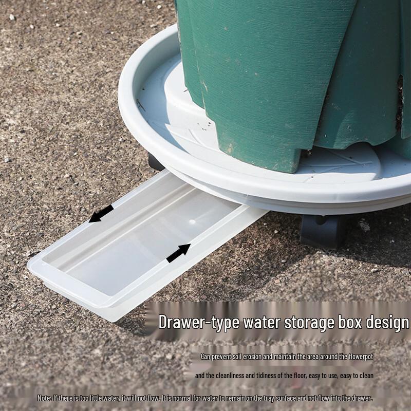 Lilang Rolling Plant Pot Caddy with Drip Tray