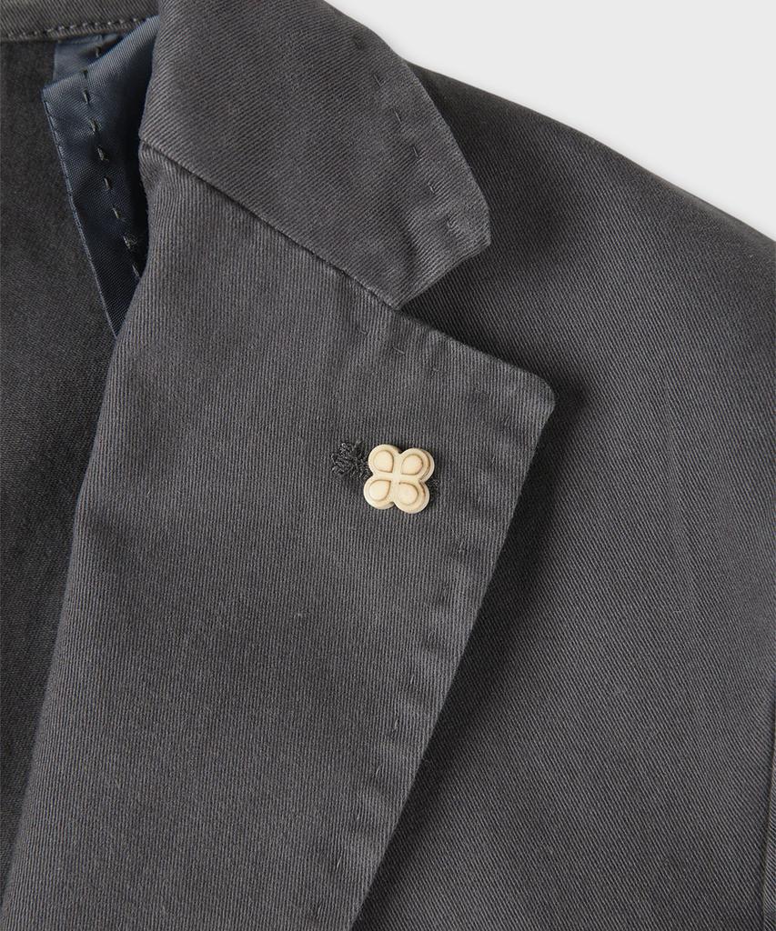 Panicale Charcoal Garment-Dyed Casual Cotton Jacket