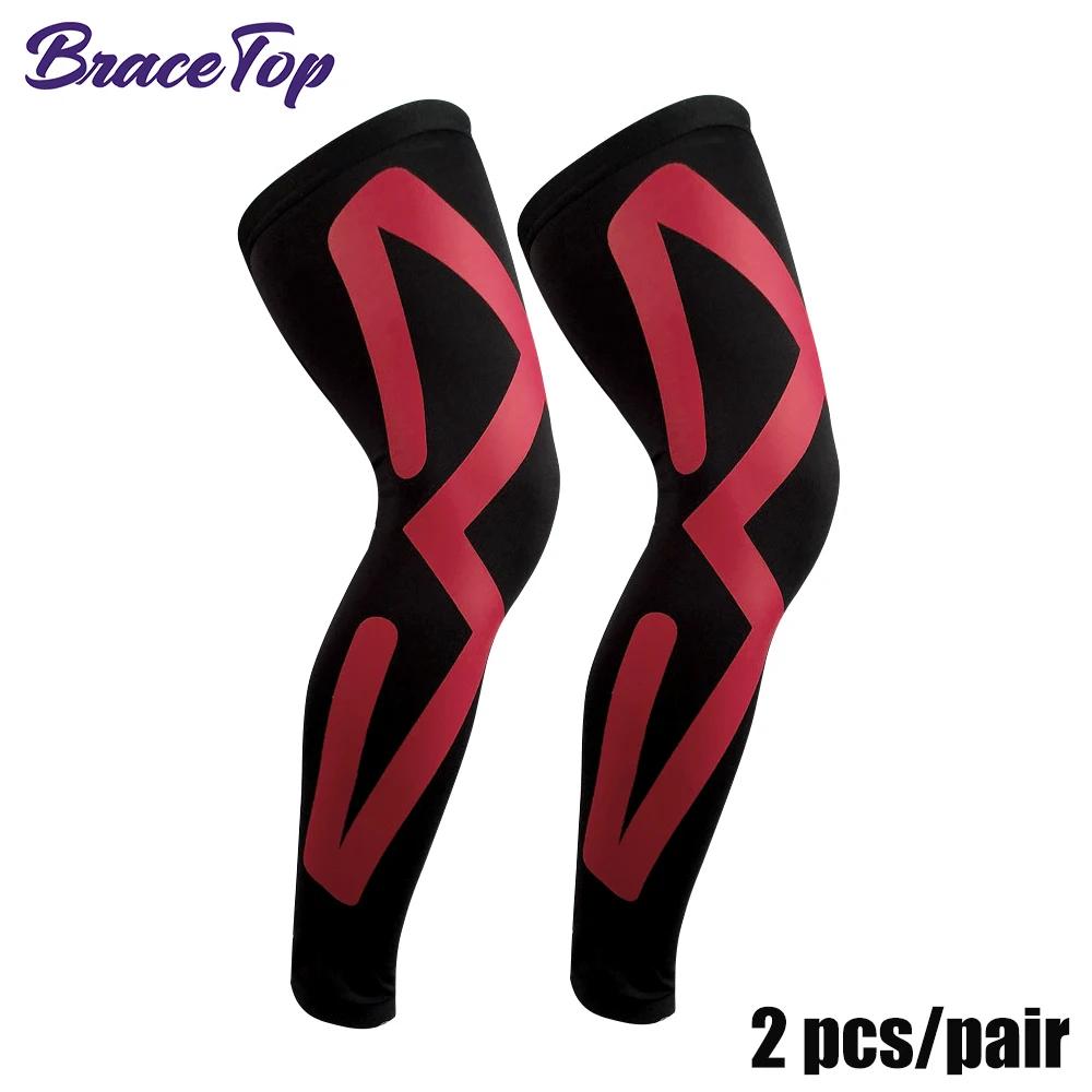 Bracetop Compression Long Socks for Men Women Knee Support Anti Slip Fitness Thigh Stockings Leg Sleeves