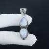 Colgante de Plata de Ley 925 con Piedra Luna Arcoíris Natural - Diseño de Pera Hecho a Mano, Joyería para Uso Diario, Regalo de Aniversario