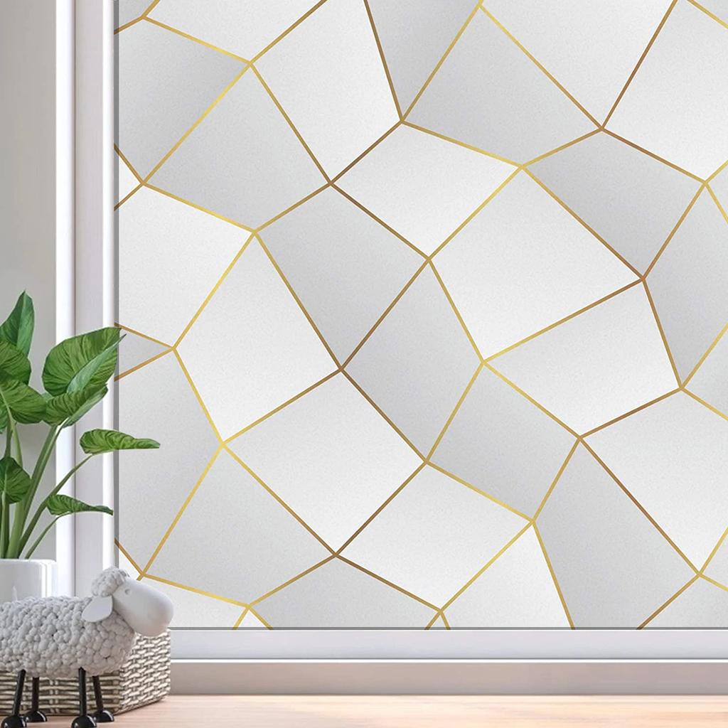 AFDB Privacy Frosted Glass Window Sticker Removable Static Cling Non-Adhesive Vinyl Opaque Sun Blocking Window Film Decoration