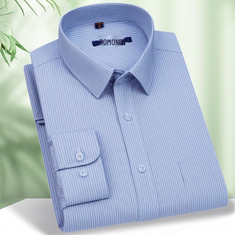 

Romon Men s Business Casual Plaid Long-Sleeve Shirt 40
