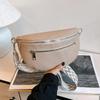 Simple Casual Solid Color PU Waist Packs 2026 Hot Selling Stitching Zipper Crossbody Bag Sweet Soft Popular Commuting Chest Bags